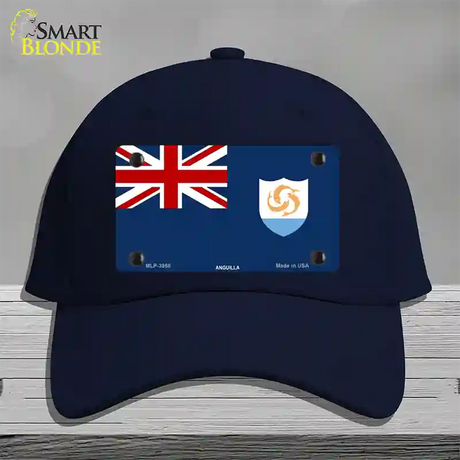 Anguilla Flag Novelty License Plate Hat Cotton / Navy