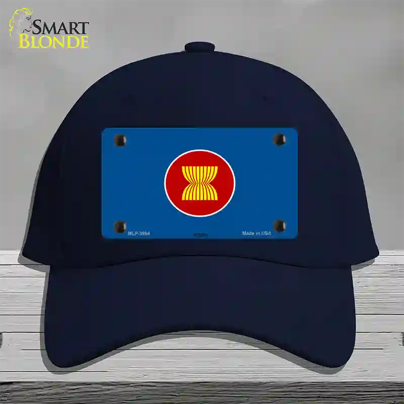 Asean Flag Novelty License Plate Hat Cotton / Navy