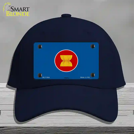 Asean Flag Novelty License Plate Hat Cotton / Navy