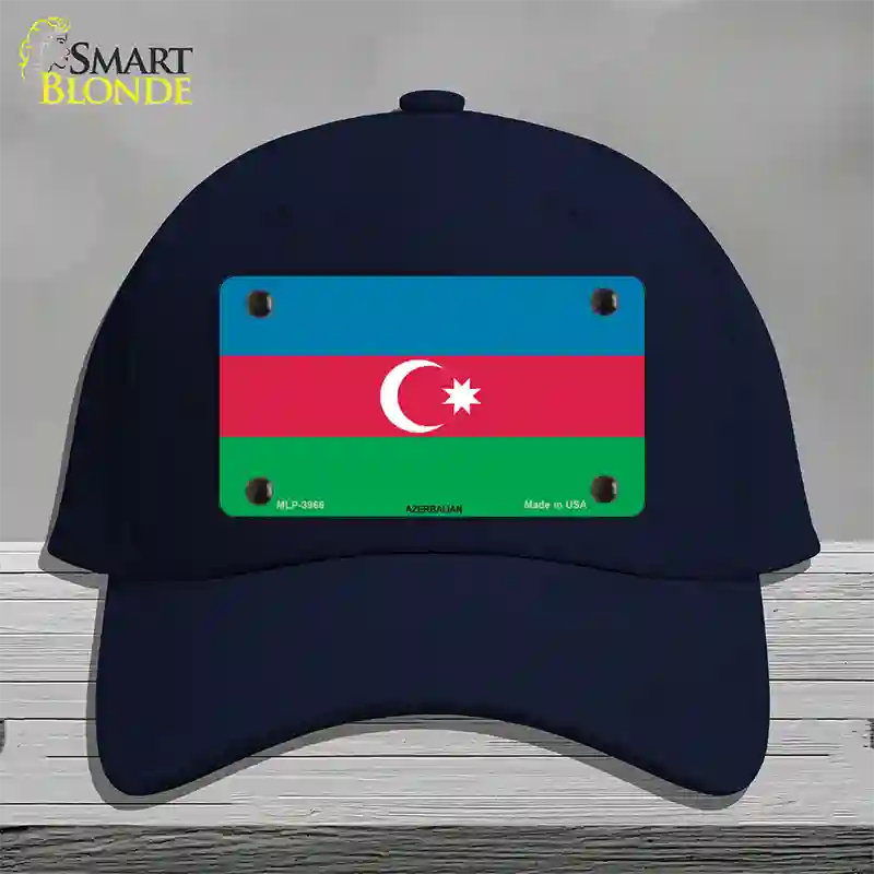 Azerbaijan Flag Novelty License Plate Hat Cotton / Navy