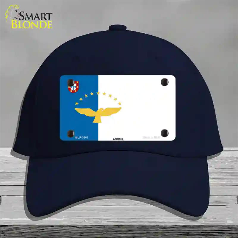 Azores Flag Novelty License Plate Hat Cotton / Navy