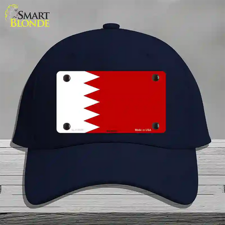 Bahrain Flag Novelty License Plate Hat Cotton / Navy