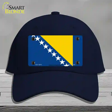 Bosnia Herzegovina Flag Novelty License Plate Hat Cotton / Navy