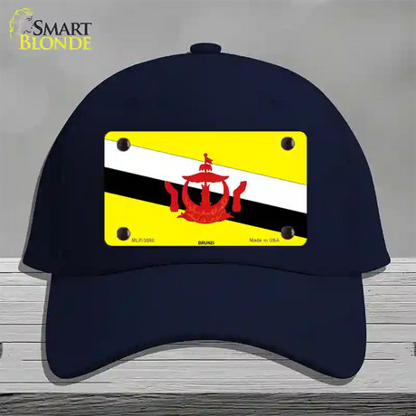 Brunei Flag Novelty License Plate Hat Cotton / Navy