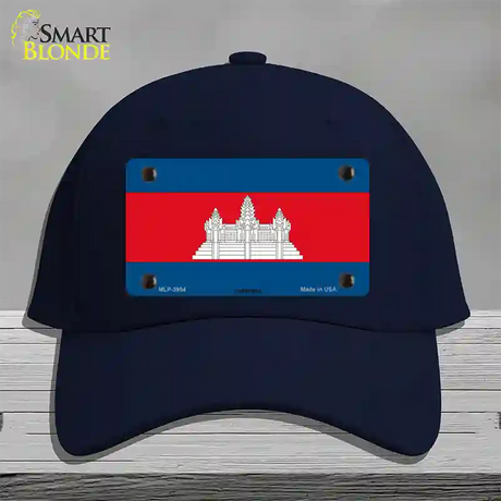 Cambodia Flag Novelty License Plate Hat Cotton / Navy