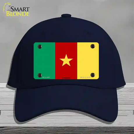 Cameroon Flag Novelty License Plate Hat Cotton / Navy