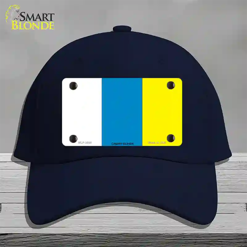 Canary Islands Flag Novelty License Plate Hat Cotton / Navy