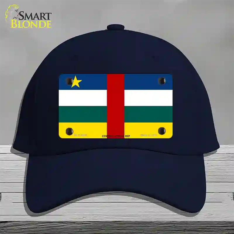 Central African Rep Flag Novelty License Plate Hat Cotton / Navy