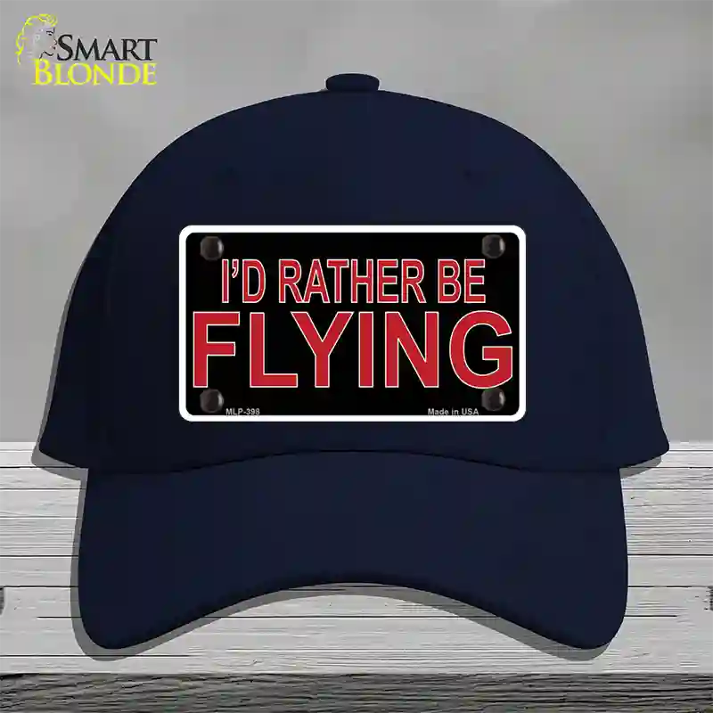 Rather Be Flying Novelty License Plate Hat Cotton / Navy