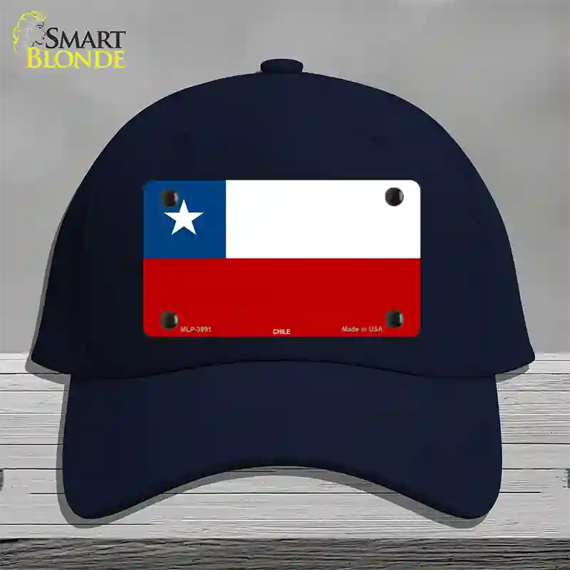 Chile Flag Novelty License Plate Hat Cotton / Navy