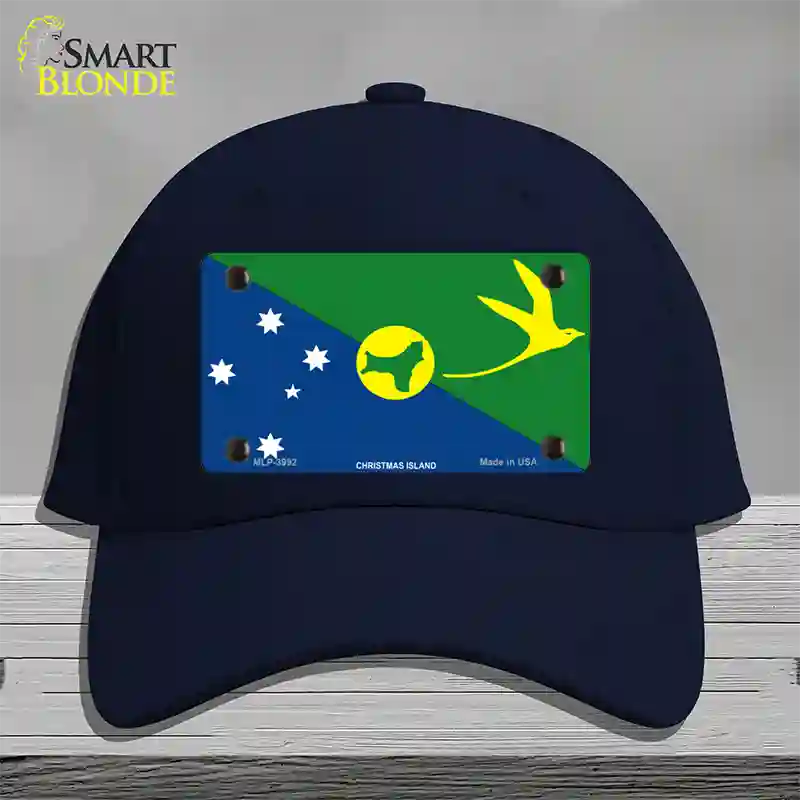 Christmas Island Flag Novelty License Plate Hat Cotton / Navy