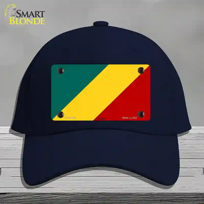 Congo Flag Novelty License Plate Hat Cotton / Navy