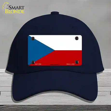 Czech Republic Flag Novelty License Plate Hat Cotton / Navy