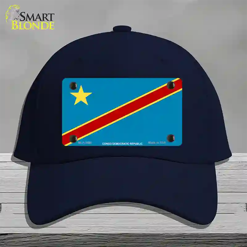 Congo Democratic Republic Flag Novelty License Plate Hat Cotton / Navy