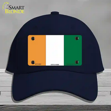 Cote D Ivoire Flag Novelty License Plate Hat Cotton / Navy