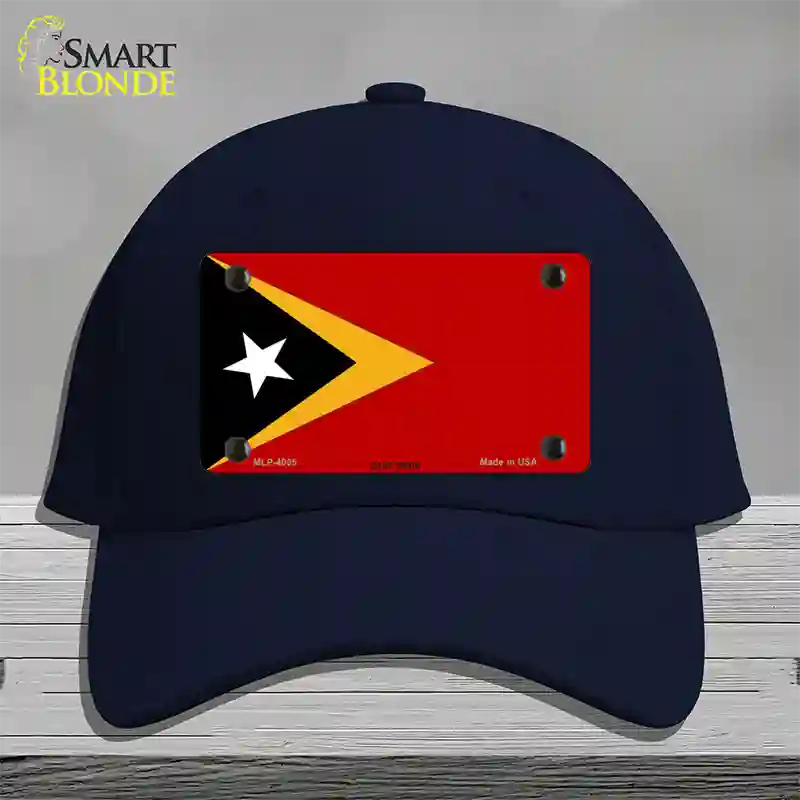 East Timor Flag Novelty License Plate Hat Cotton / Navy