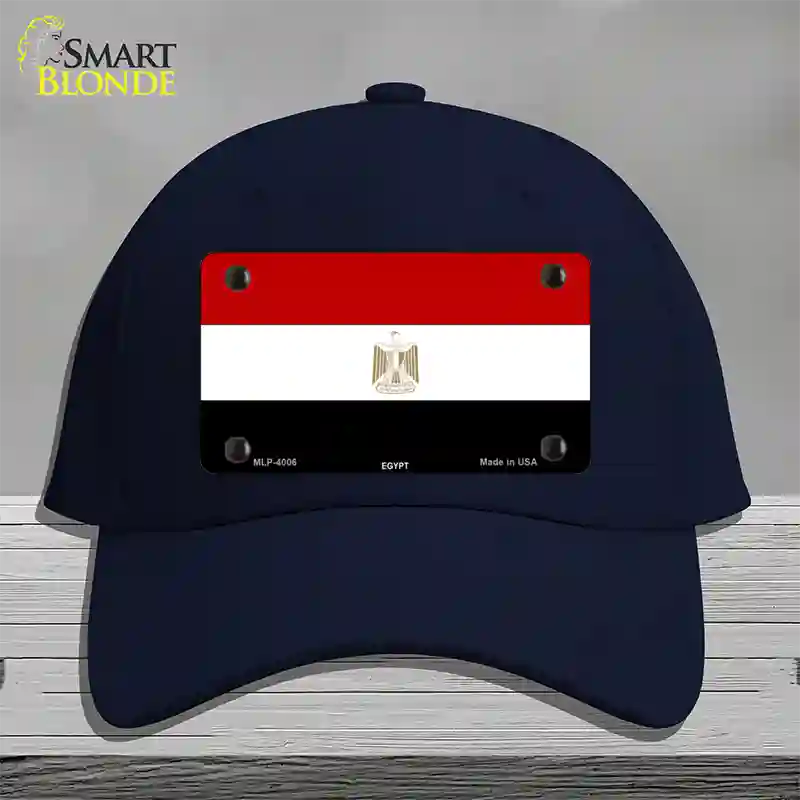 Egypt Flag Novelty License Plate Hat Cotton / Navy