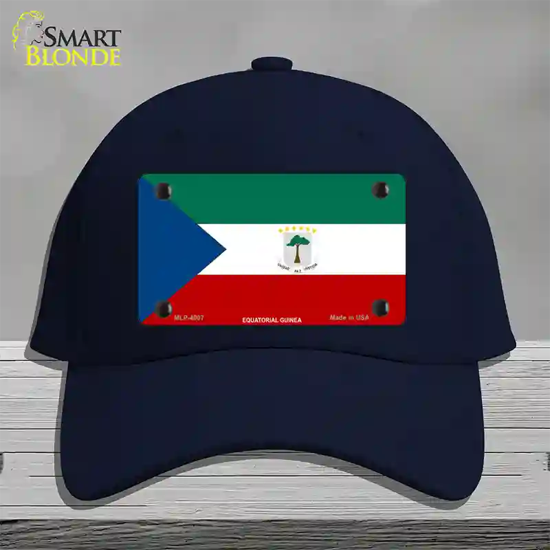 Equatorial Guinea Flag Novelty License Plate Hat Cotton / Navy