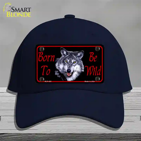 Born To Be Wild Novelty License Plate Hat Cotton / Navy