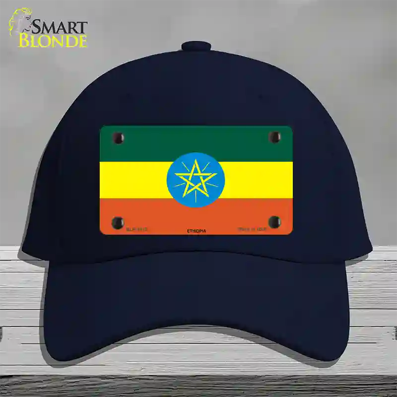 Ethiopia Flag Novelty License Plate Hat Cotton / Navy