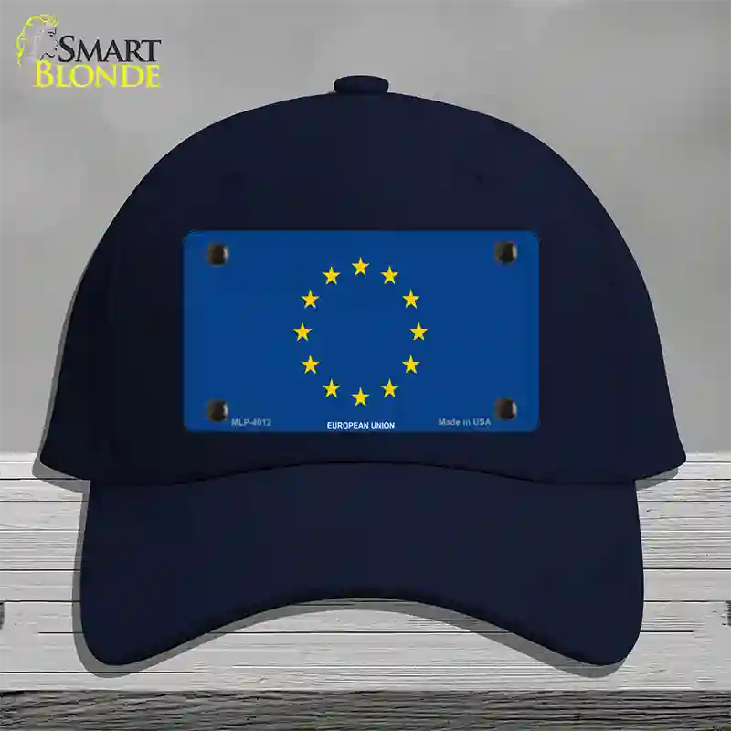 European Union Flag Novelty License Plate Hat Cotton / Navy