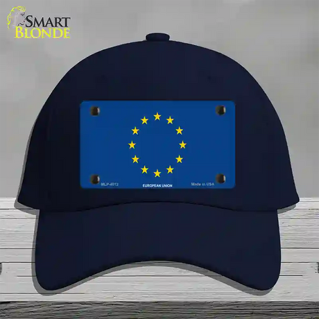 European Union Flag Novelty License Plate Hat Cotton / Navy