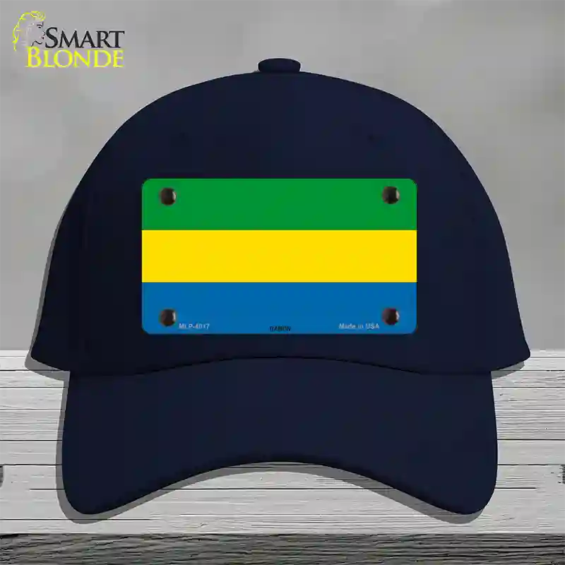 Gabon Flag Novelty License Plate Hat Cotton / Navy