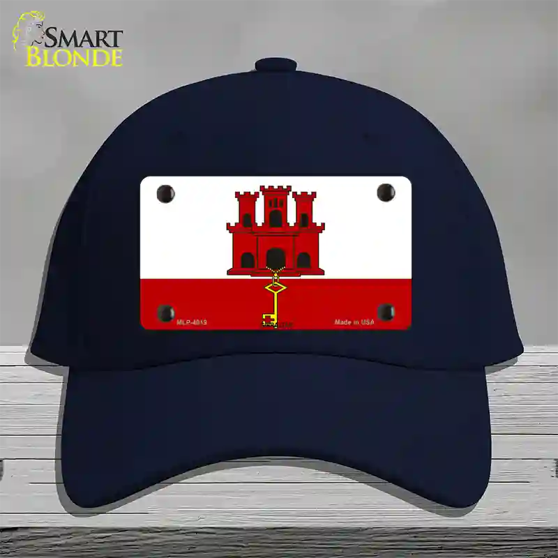 Gibraltar Flag Novelty License Plate Hat Cotton / Navy