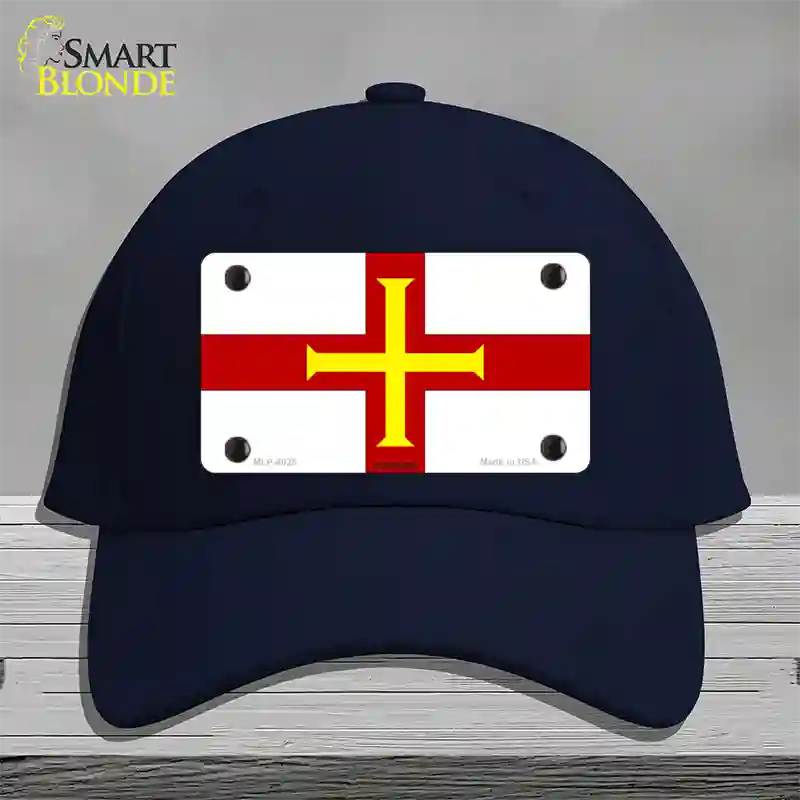 Guernsey Flag Novelty License Plate Hat Cotton / Navy