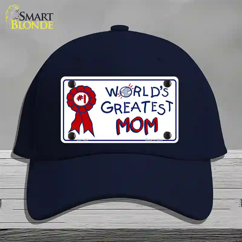 Worlds Greatest Mom Novelty License Plate Hat Cotton / Navy