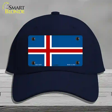 Iceland Flag Novelty License Plate Hat Cotton / Navy