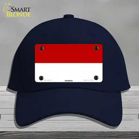 Indonesia Flag Novelty License Plate Hat Cotton / Navy