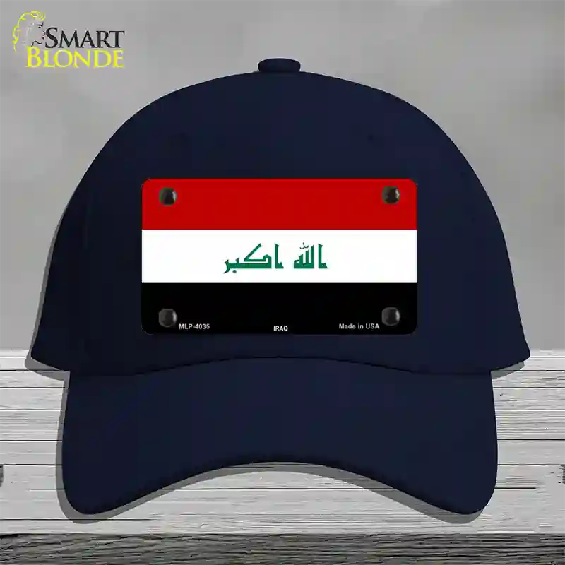 Iraq Flag Novelty License Plate Hat Cotton / Navy