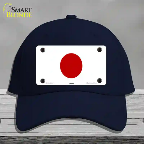 Japan Flag Novelty License Plate Hat Cotton / Navy