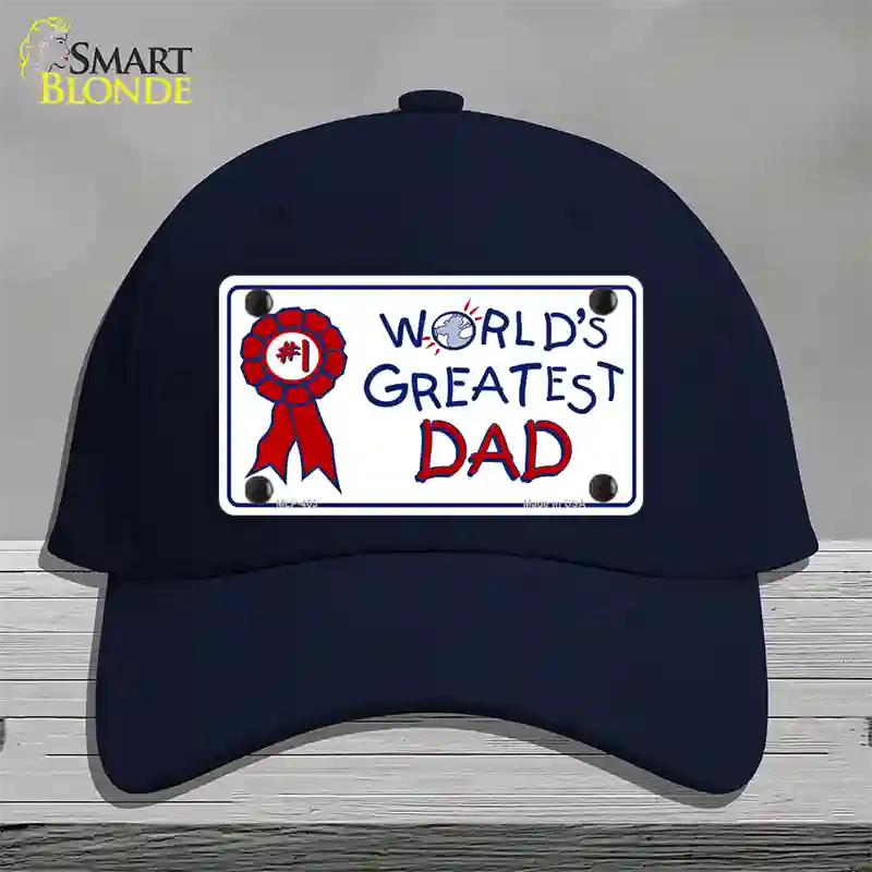 Worlds Greatest Dad Novelty License Plate Hat Cotton / Navy