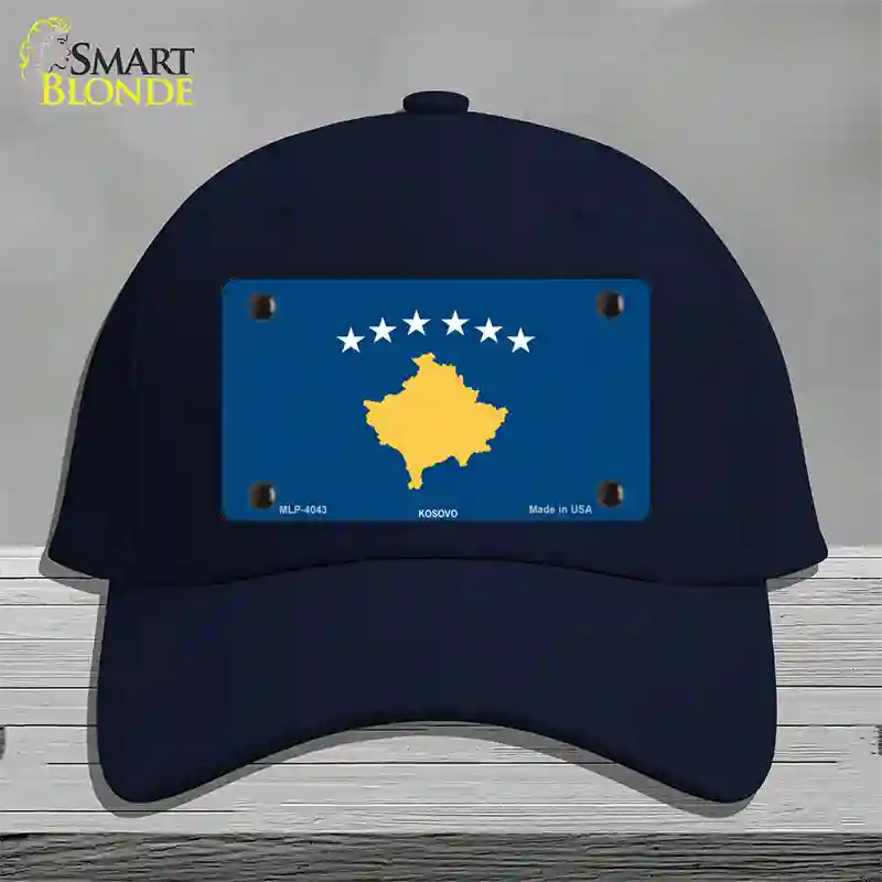 Kosovo Flag Novelty License Plate Hat Cotton / Navy