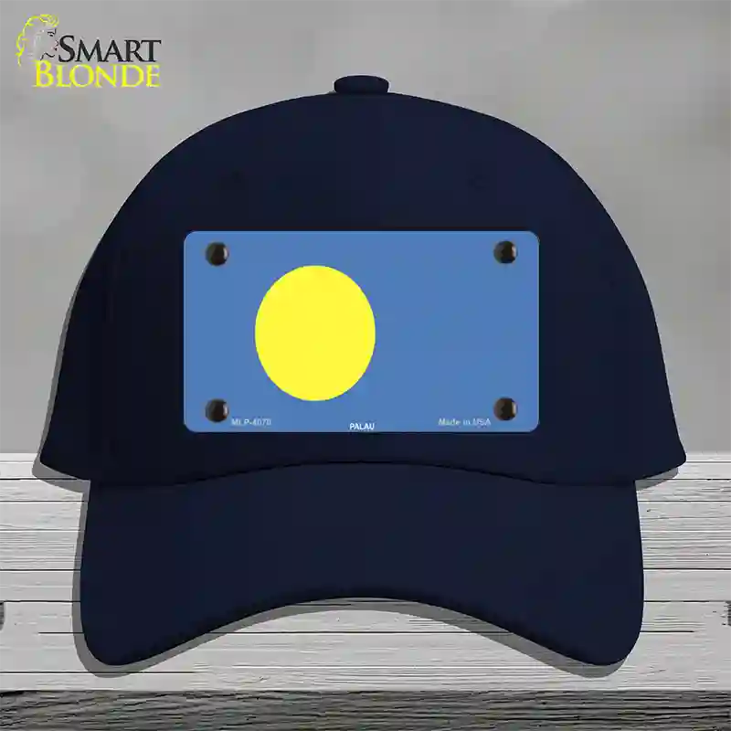 Palau Flag Novelty License Plate Hat Cotton / Navy