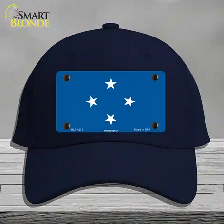 Micronesia Flag Novelty License Plate Hat Cotton / Navy