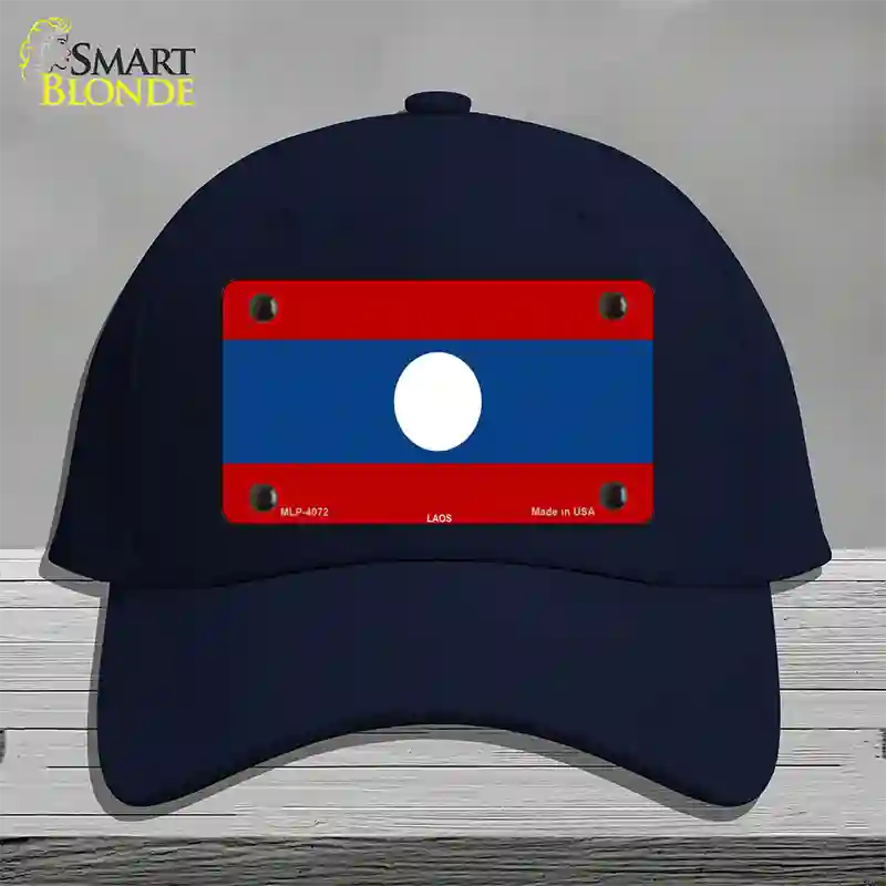 Laos Flag Novelty License Plate Hat Cotton / Navy