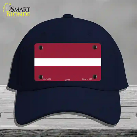 Latvia Flag Novelty License Plate Hat Cotton / Navy