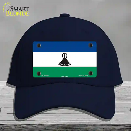 Lesotho Flag Novelty License Plate Hat Cotton / Navy