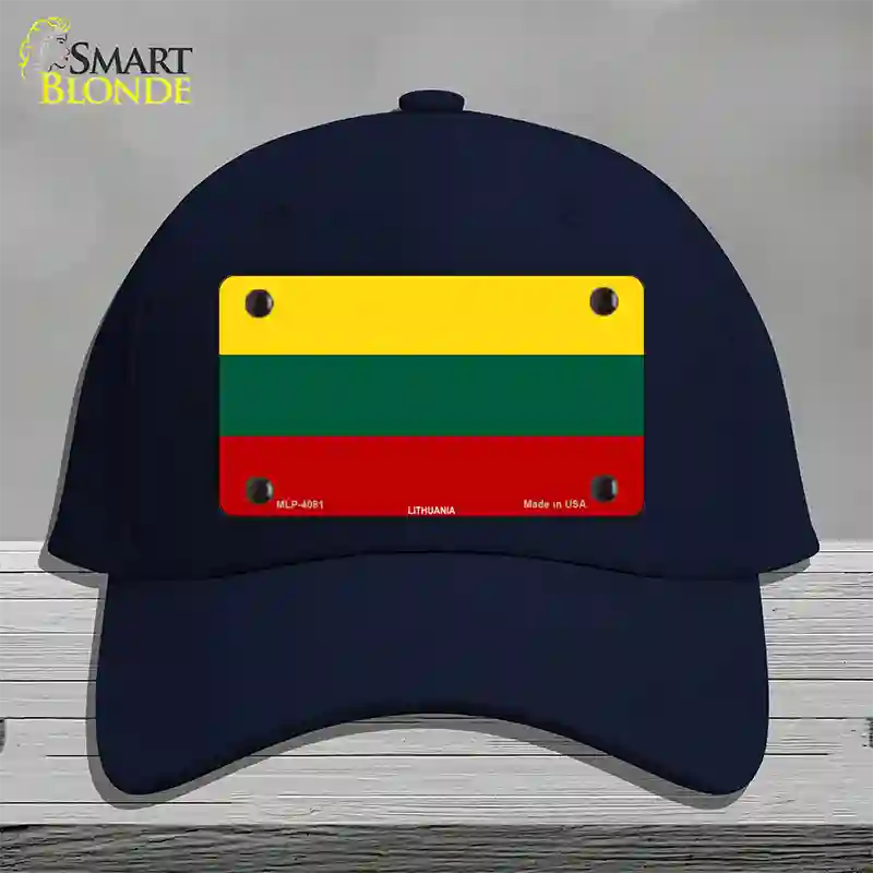 Lithuania Flag Novelty License Plate Hat Cotton / Navy