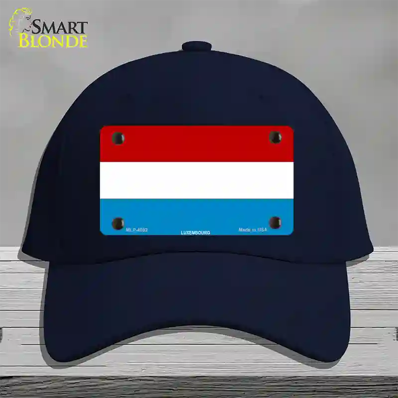 Luxembourg Flag Novelty License Plate Hat Cotton / Navy