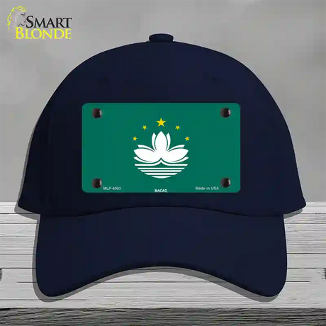 Macao Flag Novelty License Plate Hat Cotton / Navy