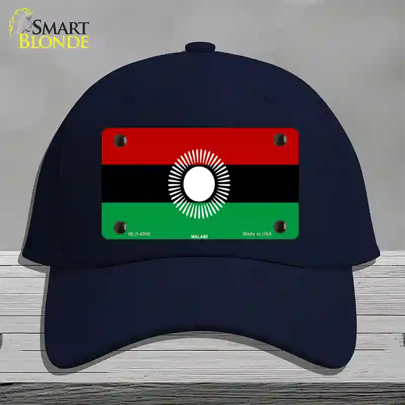 Malawi Flag Novelty License Plate Hat Cotton / Navy