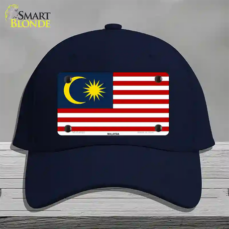 Malaysia Flag Novelty License Plate Hat Cotton / Navy