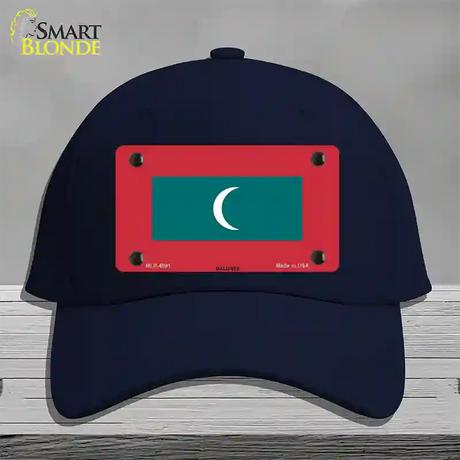 Maldives Flag Novelty License Plate Hat Cotton / Navy