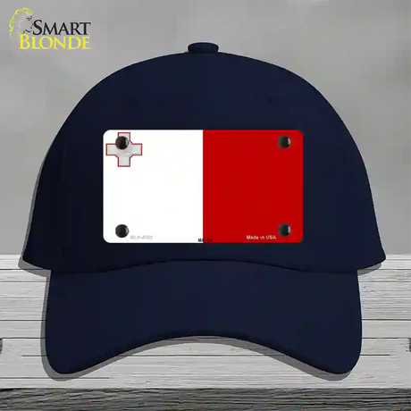 Malta Flag Novelty License Plate Hat Cotton / Navy