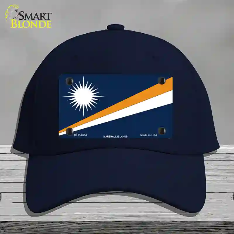 Marshall Islands Flag Novelty License Plate Hat Cotton / Navy