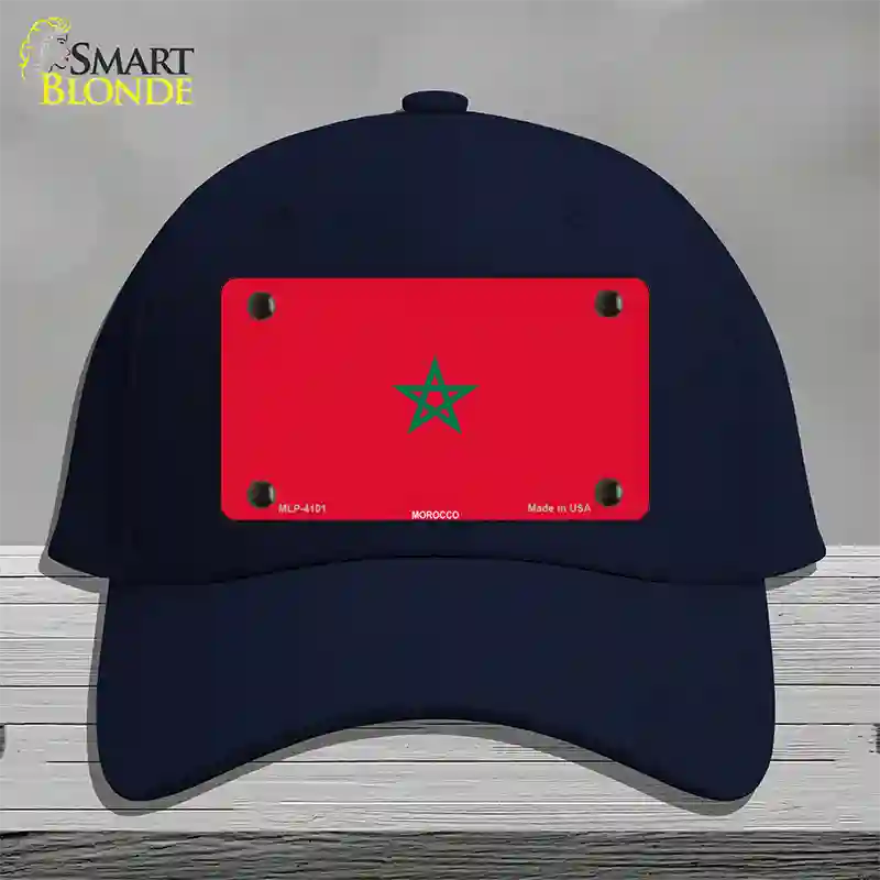 Morocco Flag Novelty License Plate Hat Cotton / Navy